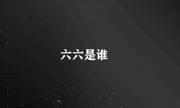 六六是谁﹖