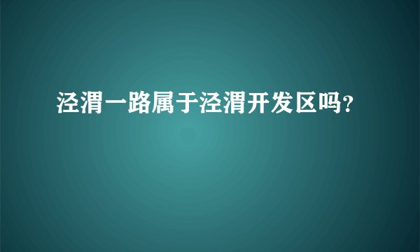 泾渭一路属于泾渭开发区吗？