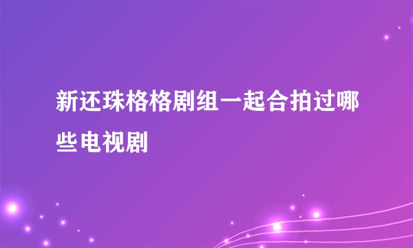 新还珠格格剧组一起合拍过哪些电视剧