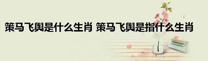 策马飞舆是什么生肖 策马飞舆是指什么生肖
