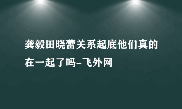 龚毅田晓蕾关系起底他们真的在一起了吗-飞外网