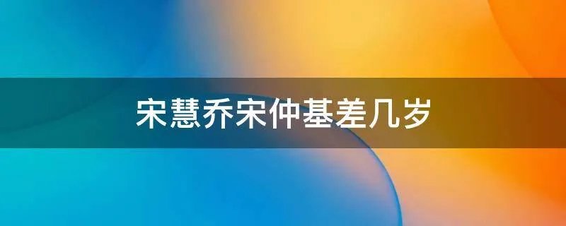 宋慧乔宋仲基差几岁