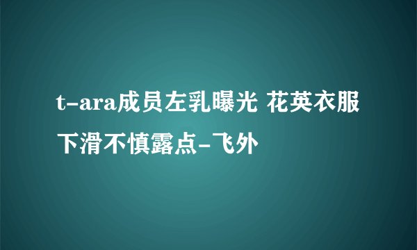 t-ara成员左乳曝光 花英衣服下滑不慎露点-飞外