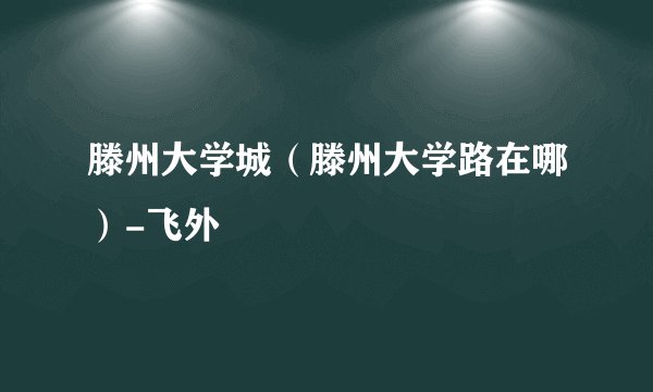 滕州大学城（滕州大学路在哪）-飞外