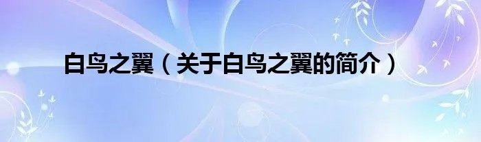 白鸟之翼（关于白鸟之翼的简介）
