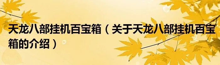 天龙八部挂机百宝箱（关于天龙八部挂机百宝箱的介绍）