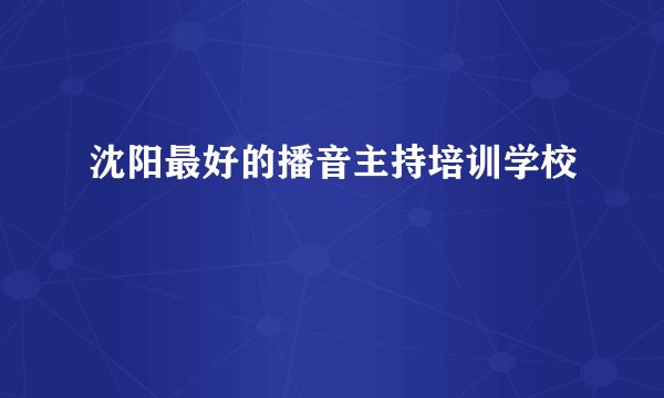 沈阳最好的播音主持培训学校