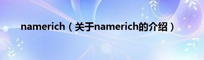 namerich（关于namerich的介绍）
