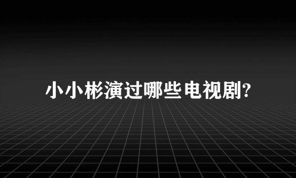 小小彬演过哪些电视剧?