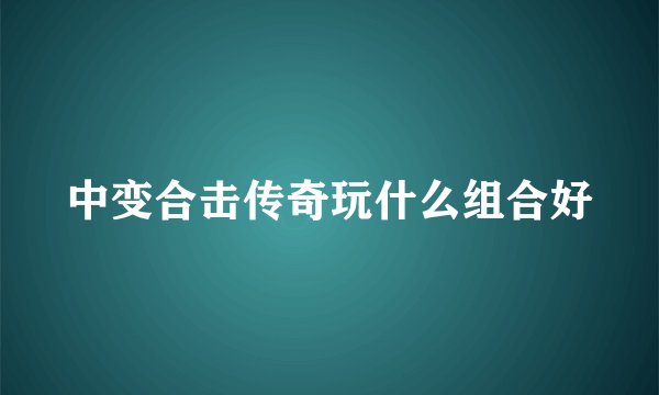 中变合击传奇玩什么组合好