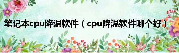 笔记本cpu降温软件（cpu降温软件哪个好）