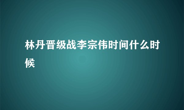 林丹晋级战李宗伟时间什么时候