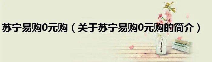 苏宁易购0元购（关于苏宁易购0元购的简介）