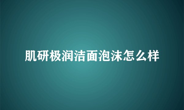肌研极润洁面泡沫怎么样