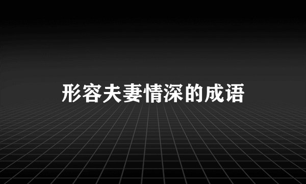 形容夫妻情深的成语