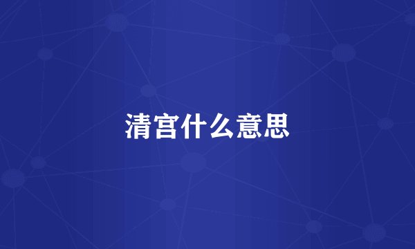清宫什么意思