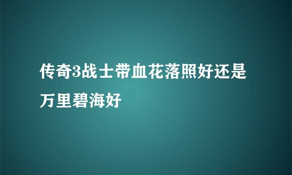传奇3战士带血花落照好还是万里碧海好