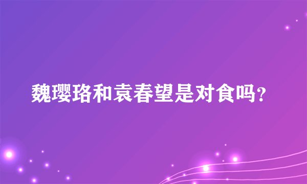 魏璎珞和袁春望是对食吗?