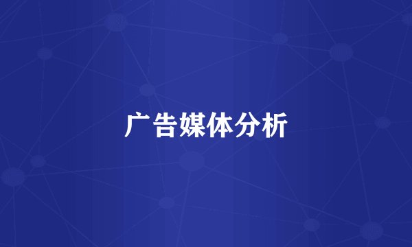 广告媒体分析