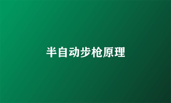 半自动步枪原理