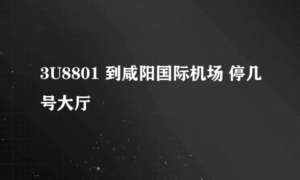 3U8801 到咸阳国际机场 停几号大厅