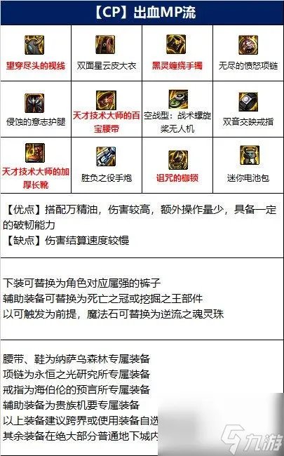 地下城与勇士110级版本大枪装备搭配有什么 常规低血流