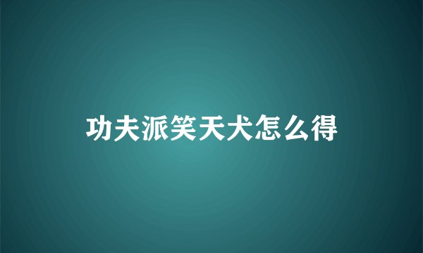 功夫派笑天犬怎么得