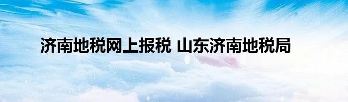 济南地税网上报税 山东济南地税局