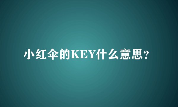 小红伞的KEY什么意思？