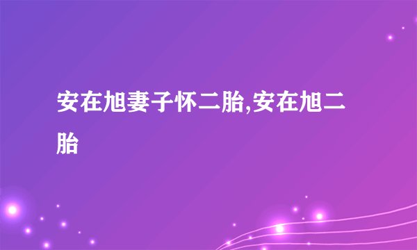 安在旭妻子怀二胎,安在旭二胎