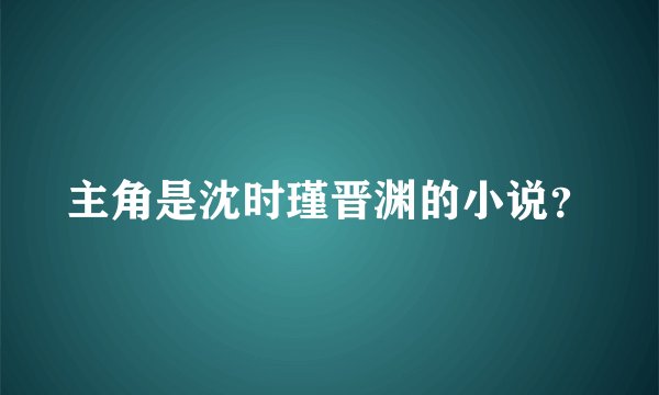 主角是沈时瑾晋渊的小说？