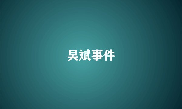 吴斌事件