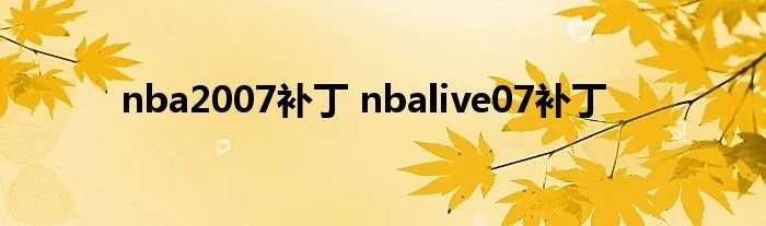 nba2007补丁 nbalive07补丁