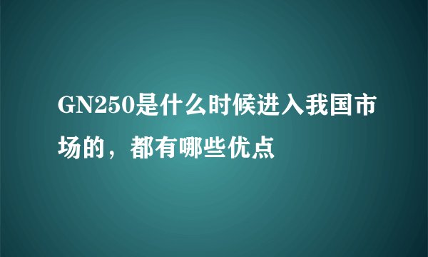 GN250是什么时候进入我国市场的，都有哪些优点