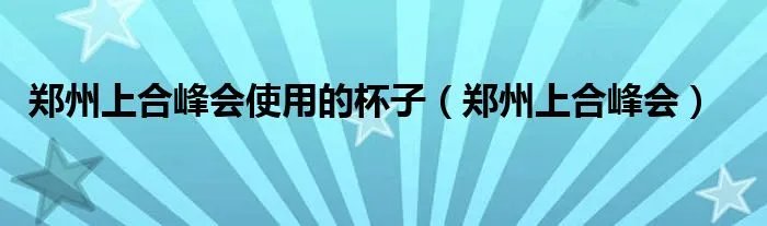 郑州上合峰会使用的杯子（郑州上合峰会）