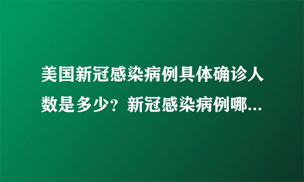 美国新冠感染病例具体确诊人数是多少？新冠感染病例哪些州情况严重