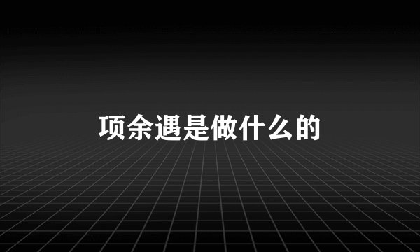 项余遇是做什么的