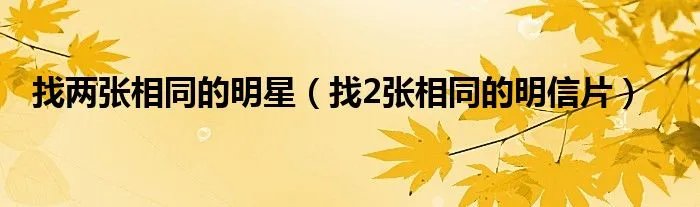 找两张相同的明星（找2张相同的明信片）