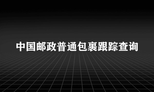 中国邮政普通包裹跟踪查询