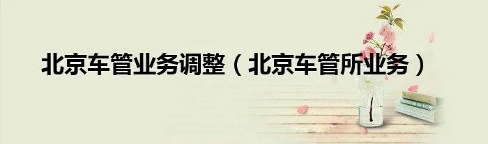 北京车管业务调整（北京车管所业务）