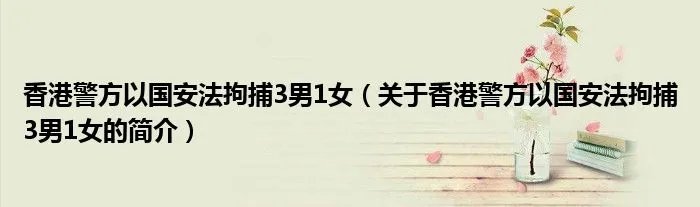 香港警方以国安法拘捕3男1女(关于香港警方以国安法拘捕3男1女的简介)
