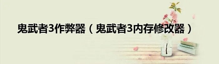鬼武者3作弊器（鬼武者3内存修改器）