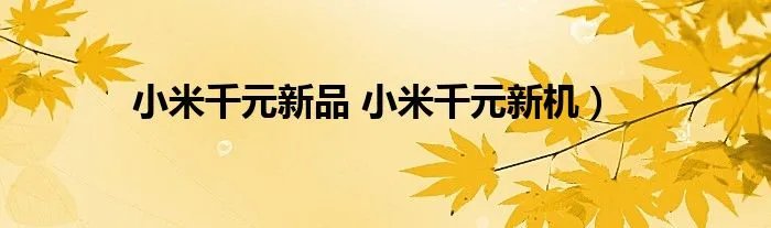小米千元新品 小米千元新机）
