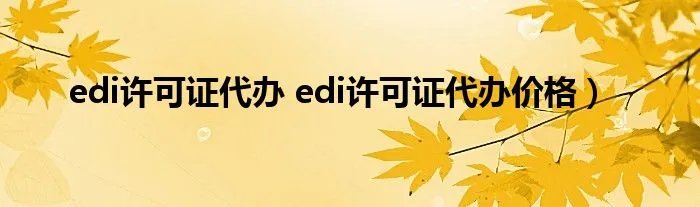 edi许可证代办 edi许可证代办价格）