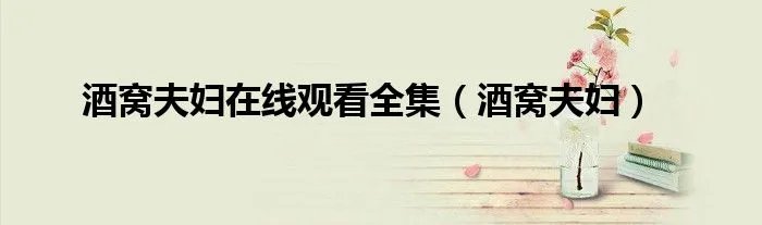 酒窝夫妇在线观看全集（酒窝夫妇）