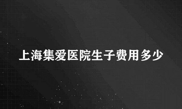 上海集爱医院生子费用多少