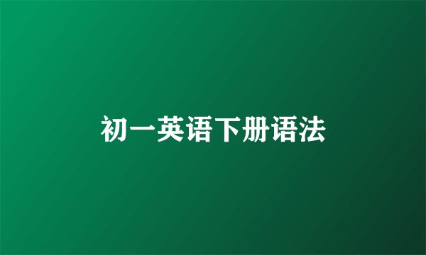 初一英语下册语法