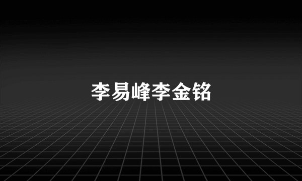李易峰李金铭