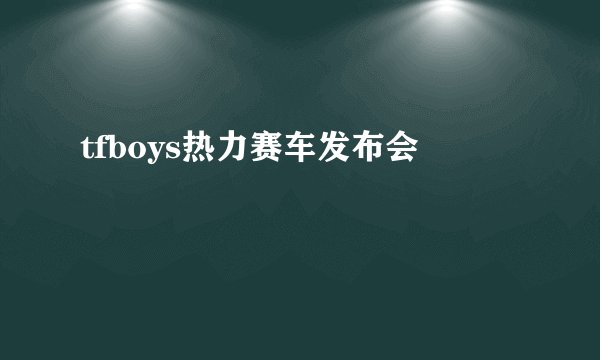 tfboys热力赛车发布会