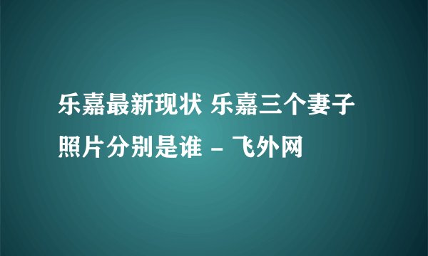 乐嘉最新现状 乐嘉三个妻子照片分别是谁 - 飞外网